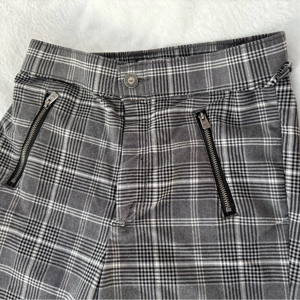 HOLLISTER Ultra High Rise Black Grey White Plaid Stretch Skinny Pants S - Picture 4 of 7